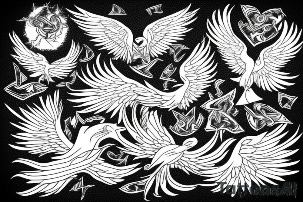 phoenix flying tattoo idea