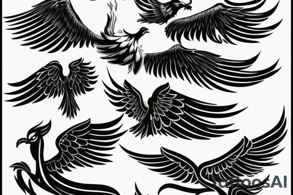 phoenix flying tattoo idea