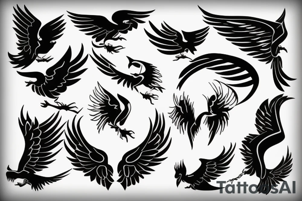 phoenix flying tattoo idea