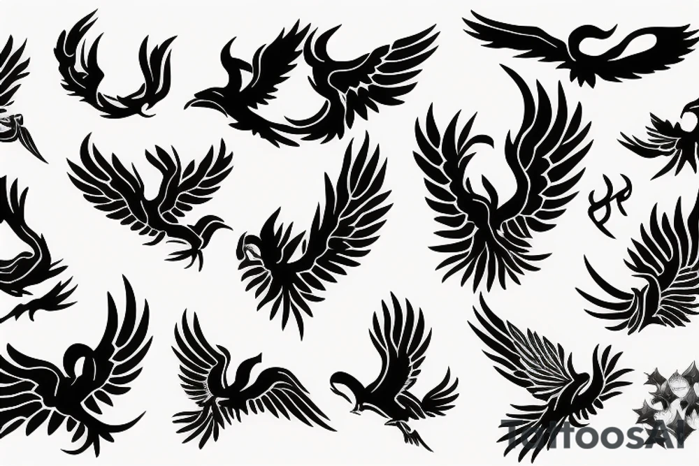 phoenix flying tattoo idea