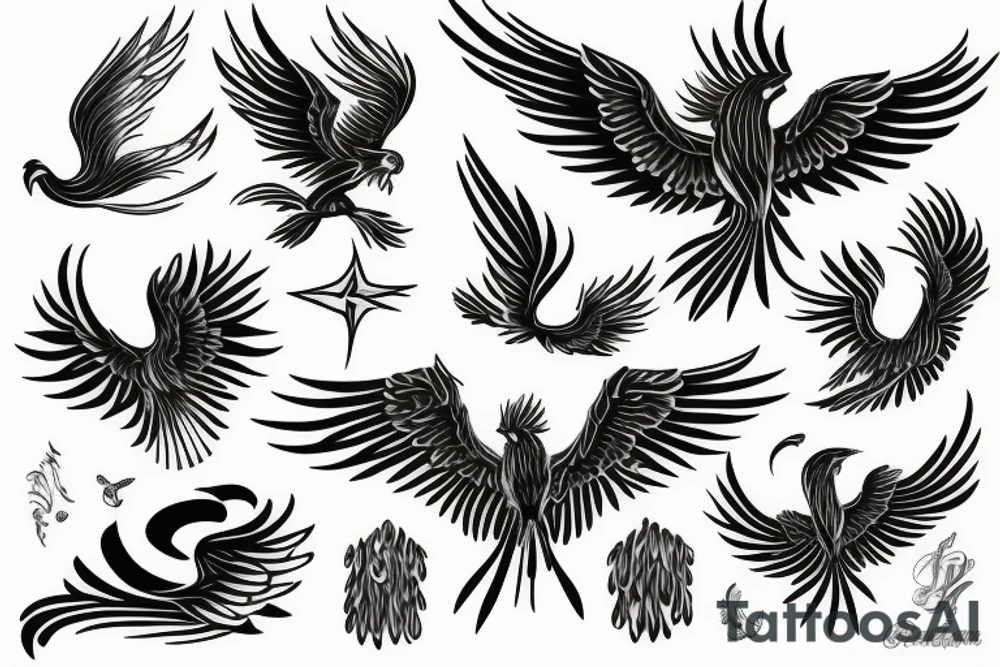 phoenix flying tattoo idea