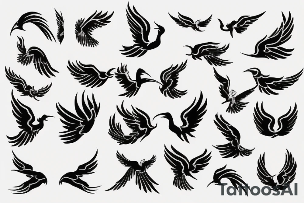 phoenix flying tattoo idea