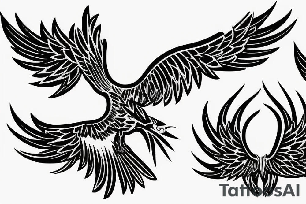 phoenix flying tattoo idea