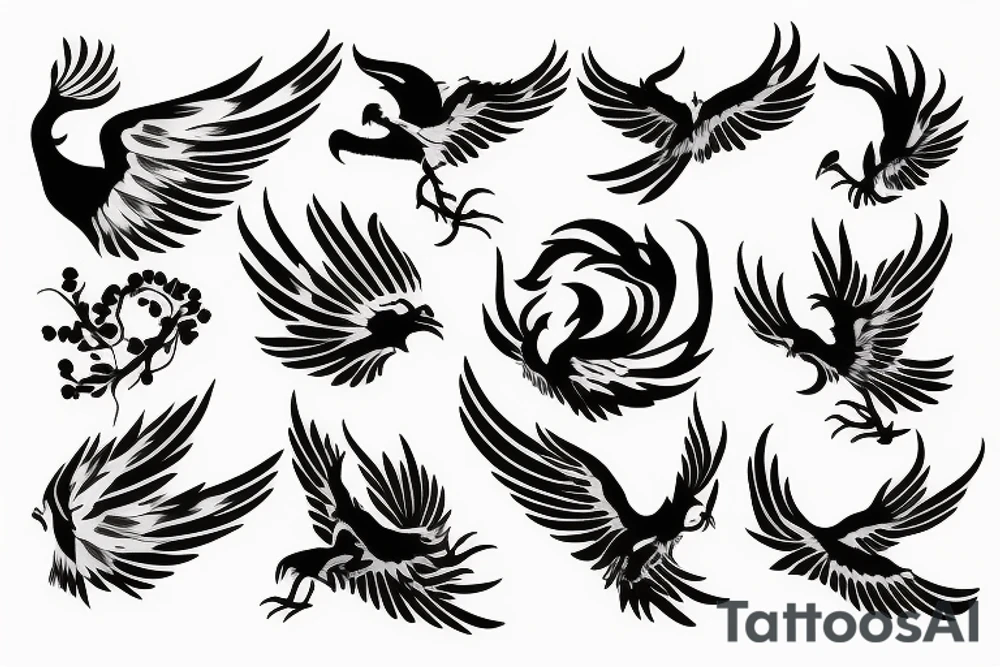 phoenix flying tattoo idea