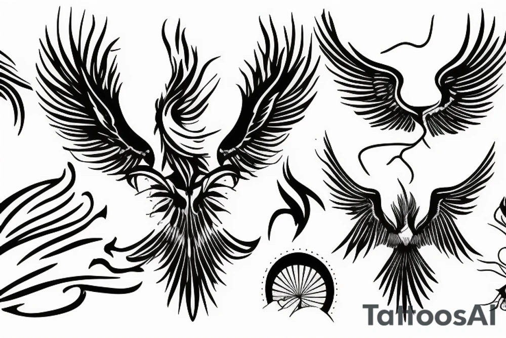phoenix flying tattoo idea