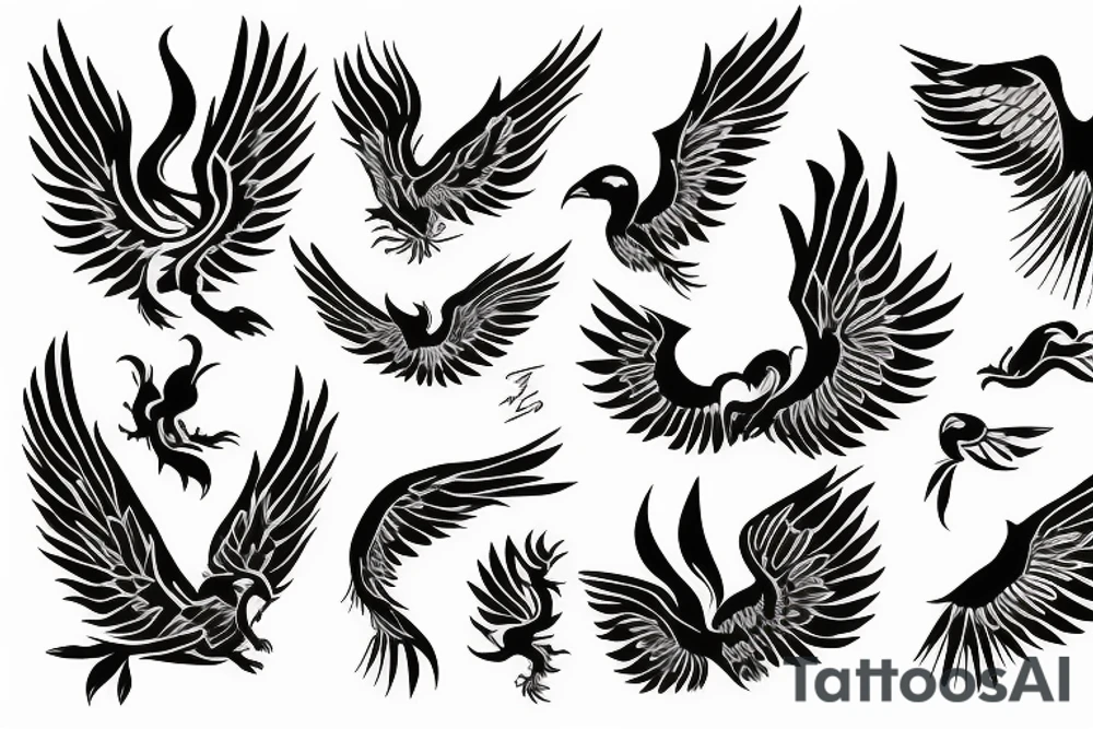 phoenix flying tattoo idea