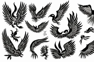 phoenix flying tattoo idea