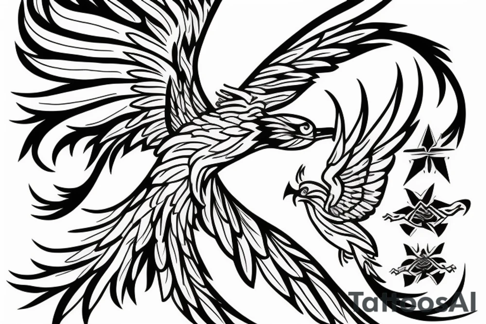 phoenix royal flying tattoo idea