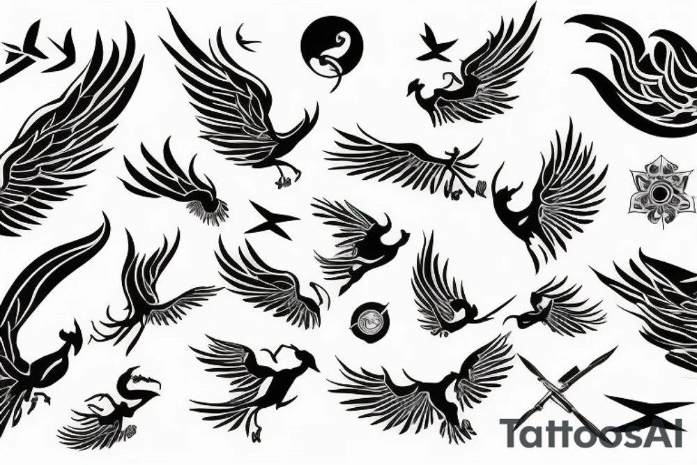 phoenix royal flying tattoo idea