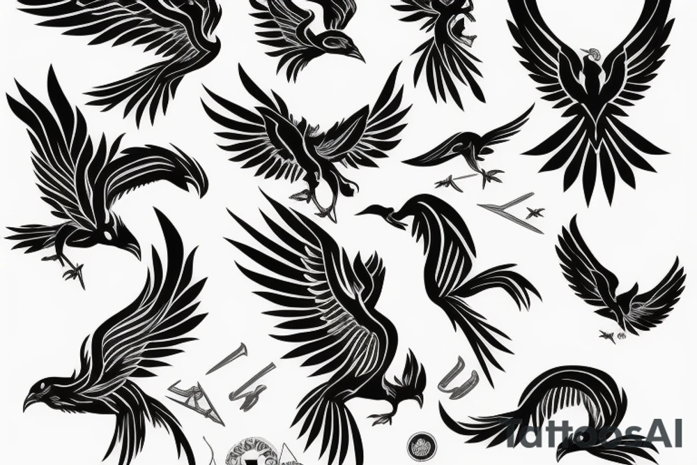 phoenix royal flying tattoo idea