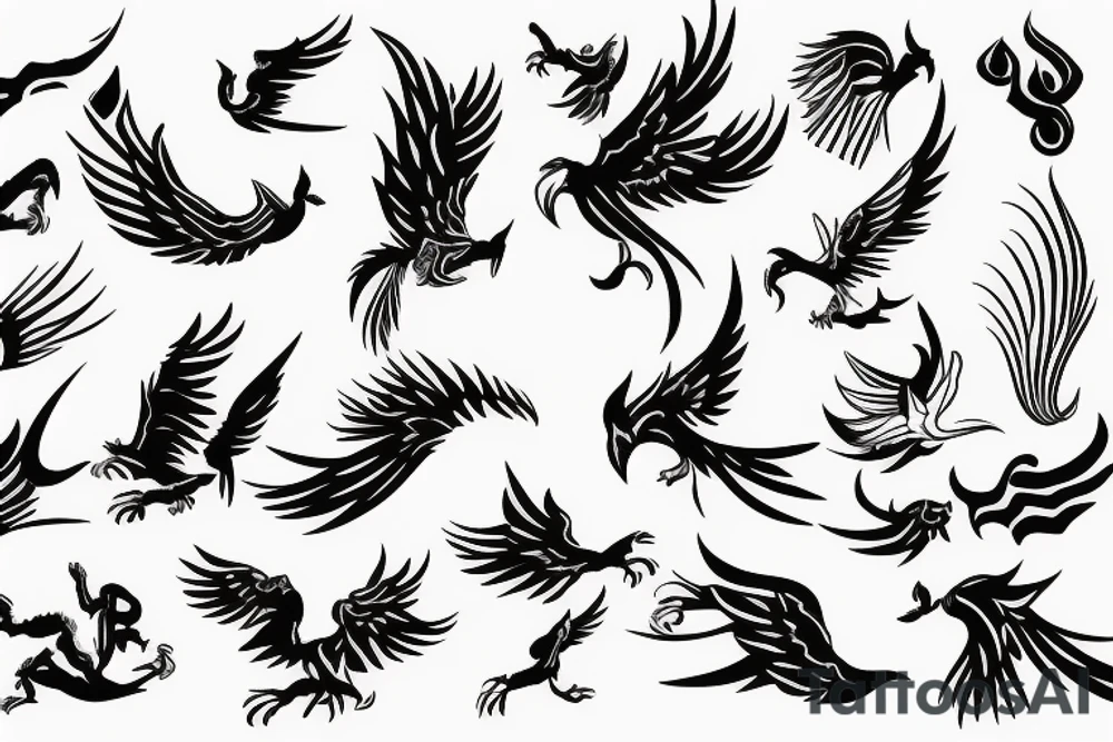 phoenix royal flying tattoo idea