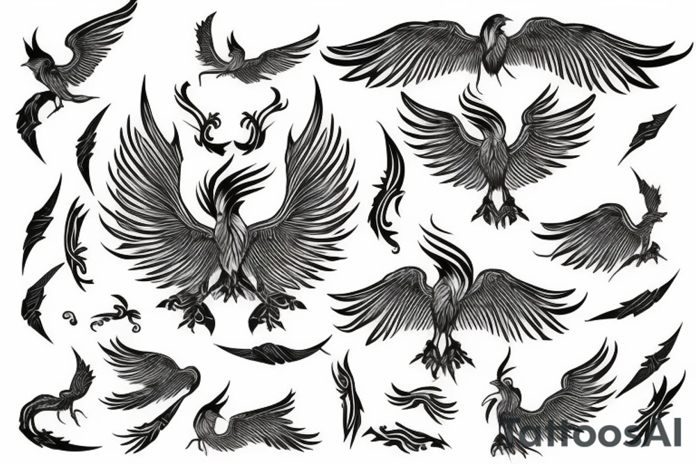 phoenix royal flying tattoo idea