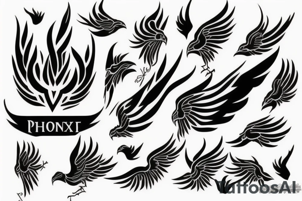 phoenix royal flying tattoo idea