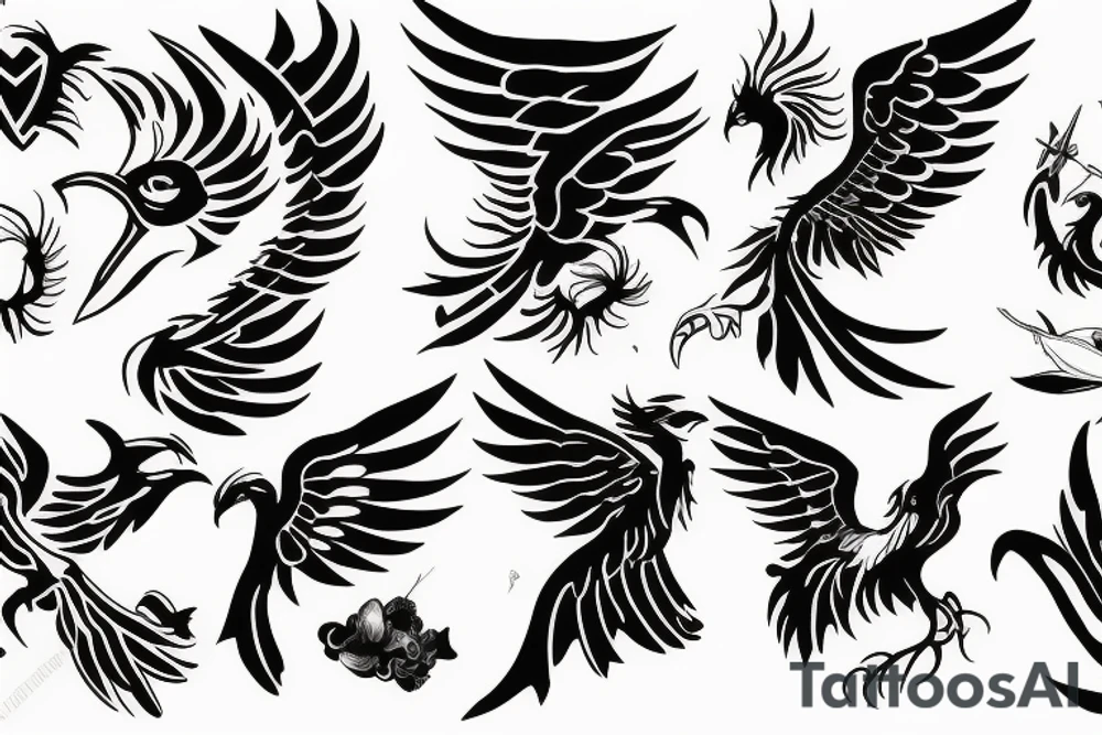 phoenix royal flying tattoo idea