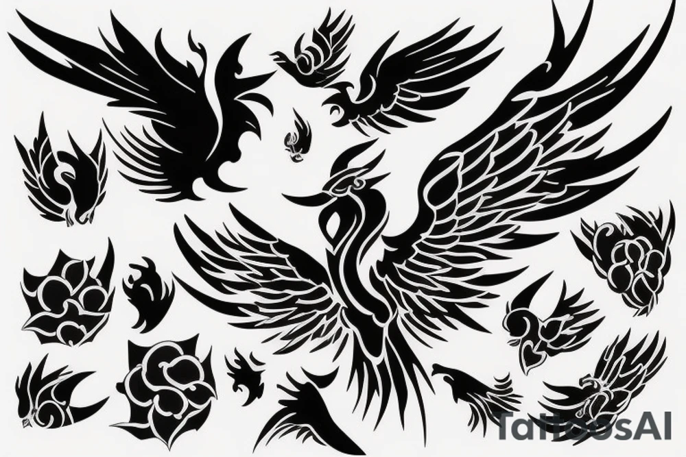 phoenix royal flying tattoo idea