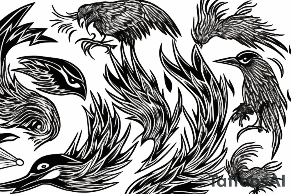 phoenix in fire tattoo idea