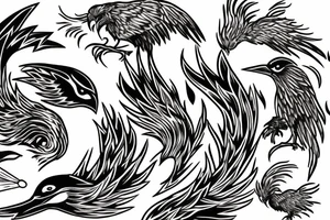 phoenix in fire tattoo idea