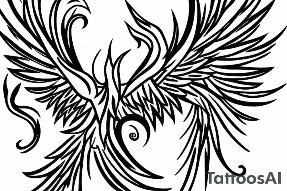 phoenix in fire tattoo idea