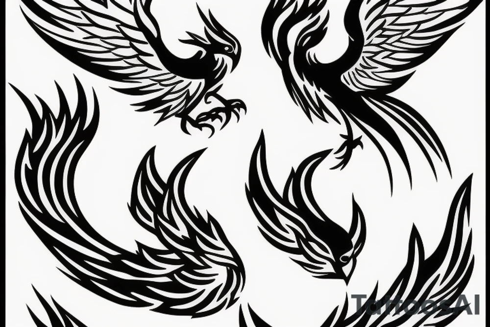 phoenix in fire tattoo idea