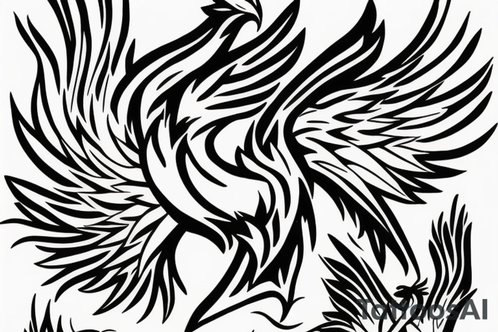 phoenix in fire tattoo idea