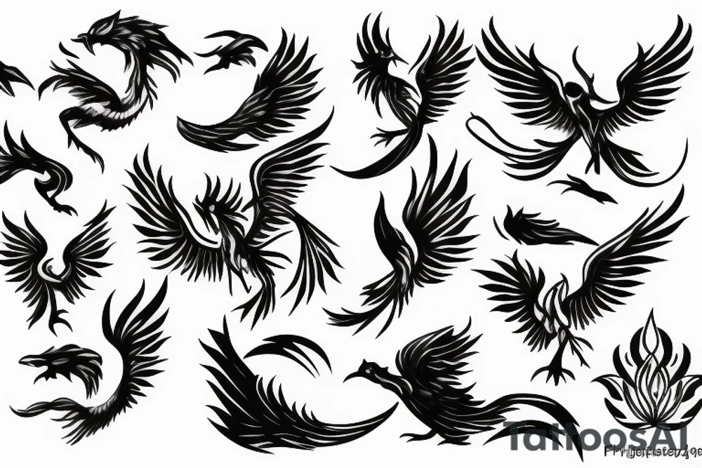 phoenix in fire tattoo idea