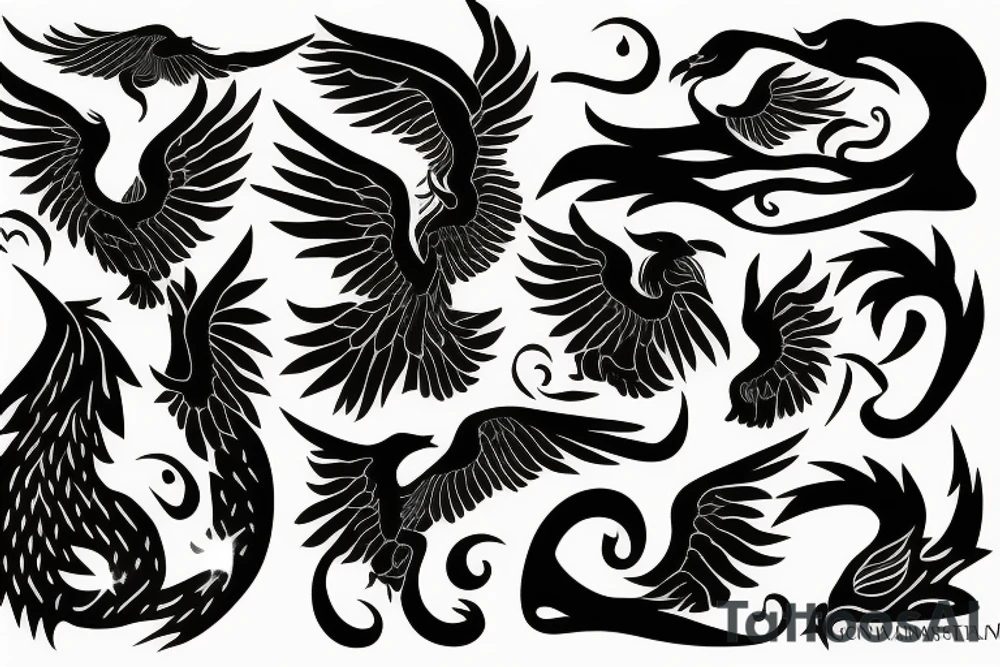 phoenix in fire tattoo idea