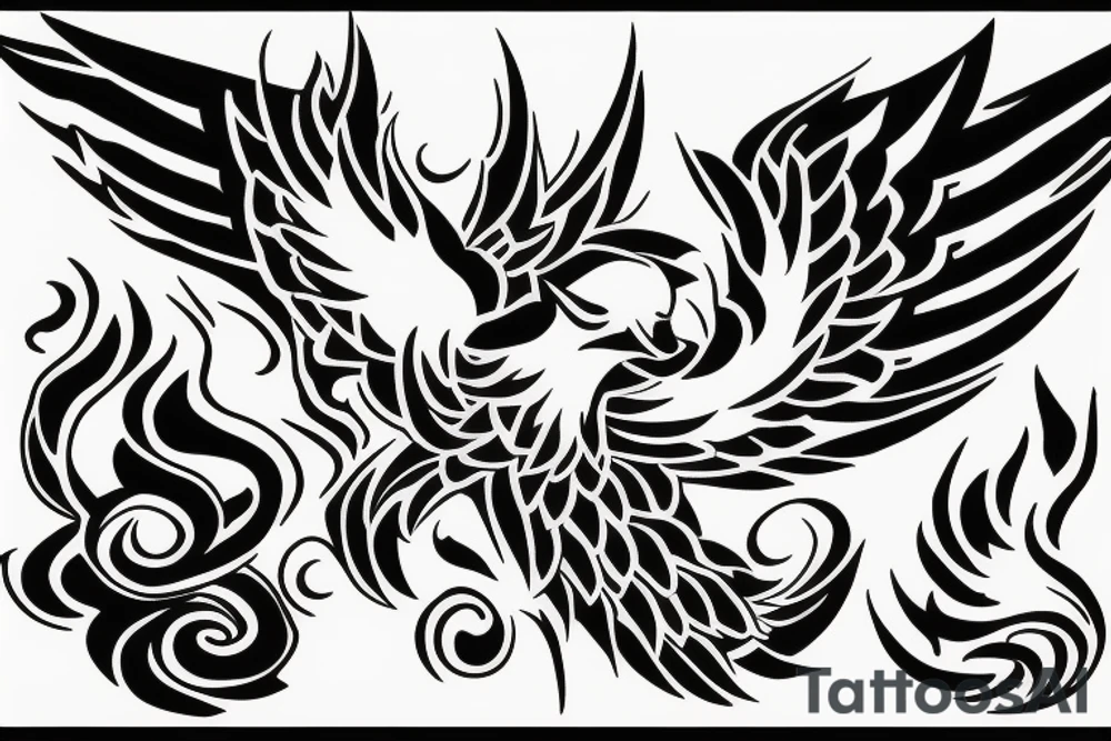 phoenix in fire tattoo idea