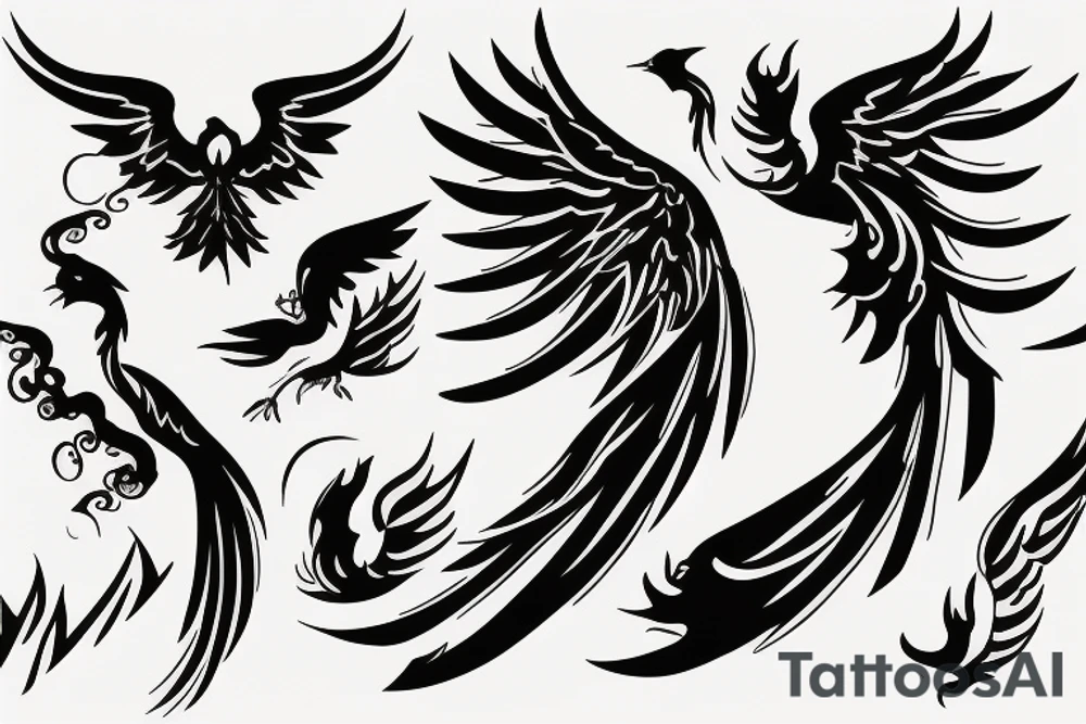 phoenix in fire tattoo idea