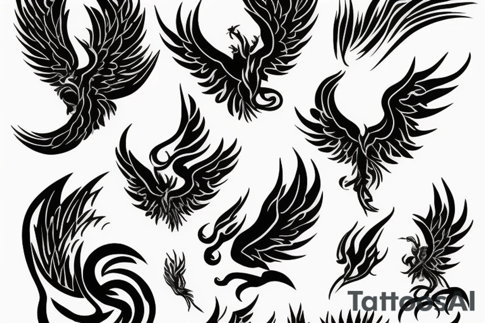 phoenix in fire tattoo idea
