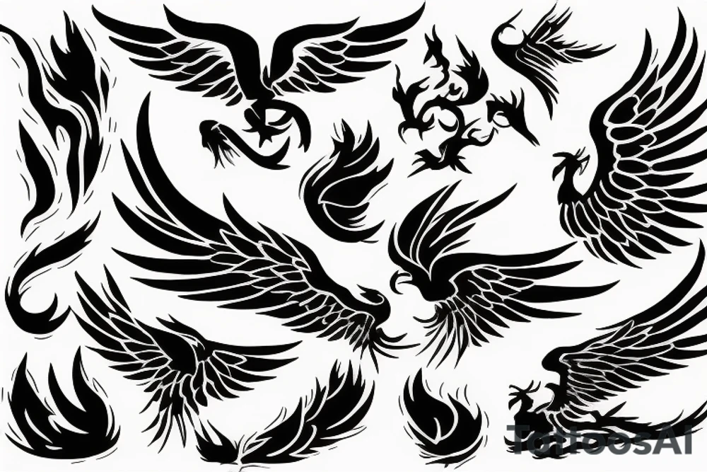 phoenix in fire tattoo idea