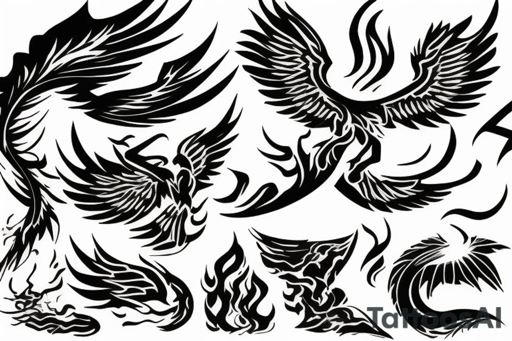phoenix in fire tattoo idea
