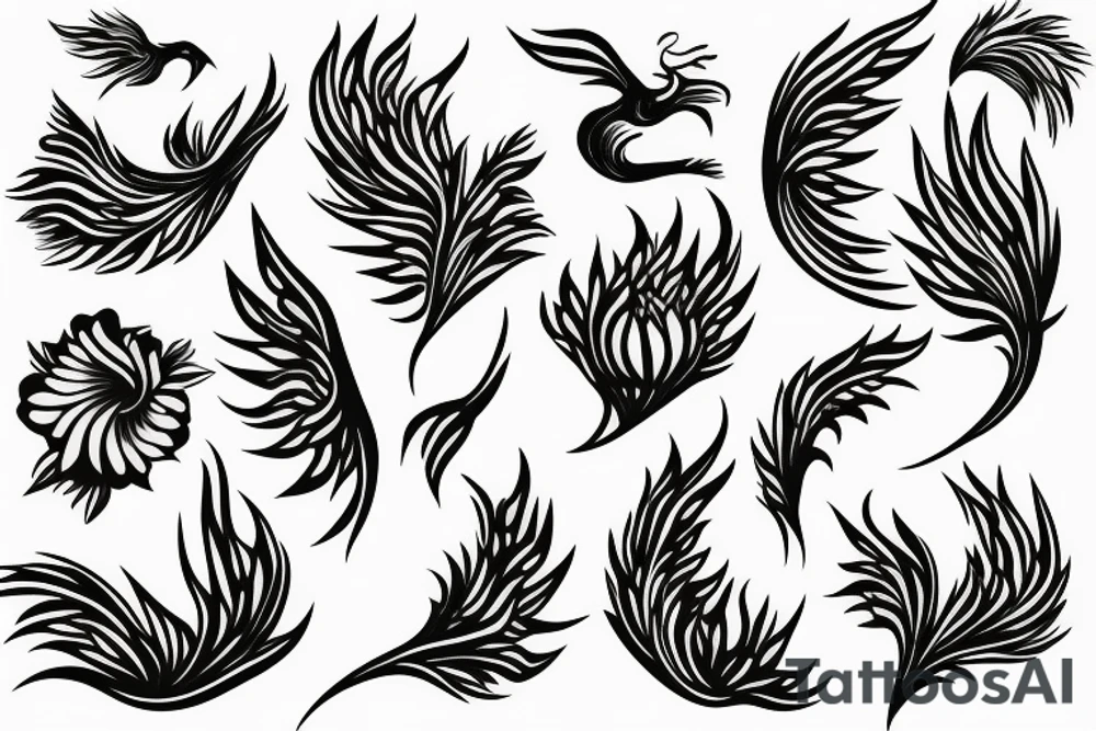 phoenix in flower tattoo idea