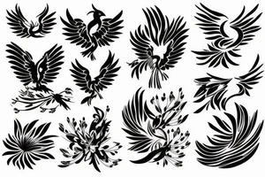 phoenix in flower tattoo idea