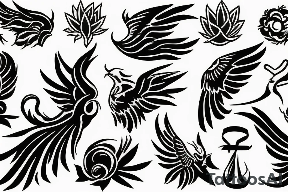 phoenix in flower tattoo idea