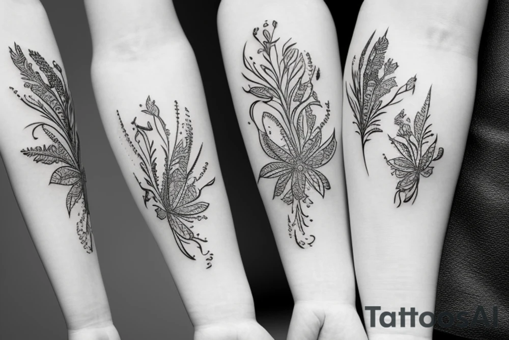 phoenix in flower tattoo idea