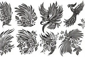 phoenix in flower tattoo idea
