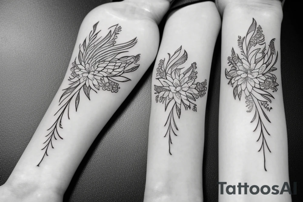 phoenix in flower tattoo idea