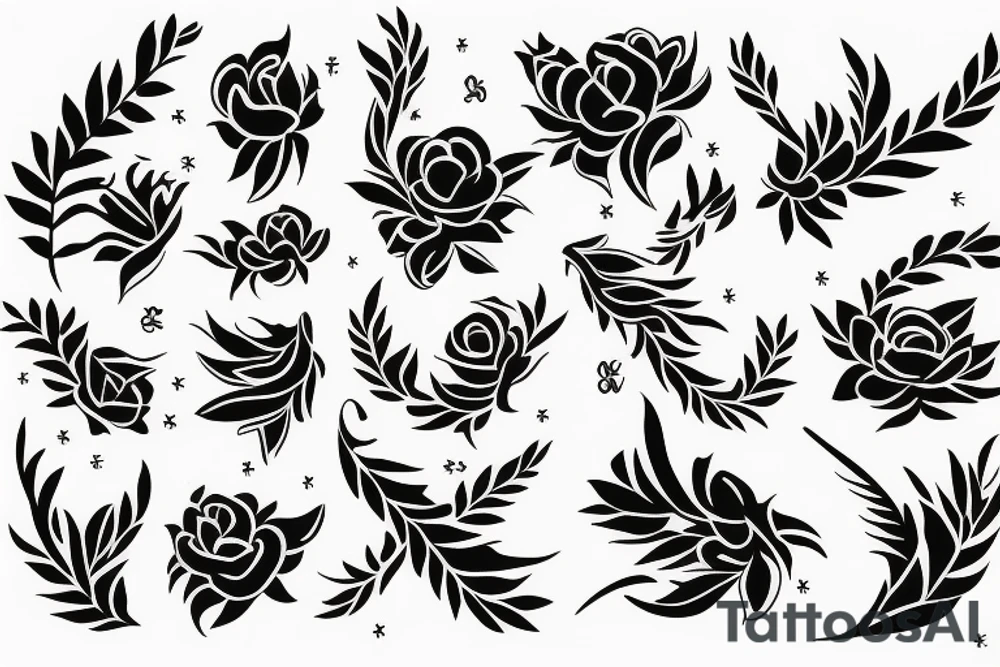 phoenix in flower tattoo idea