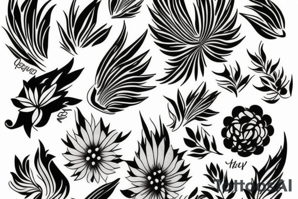 phoenix in flower tattoo idea