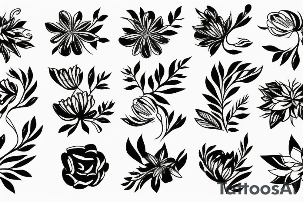phoenix in flower tattoo idea