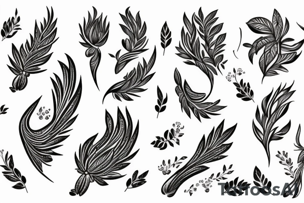 phoenix in flower tattoo idea