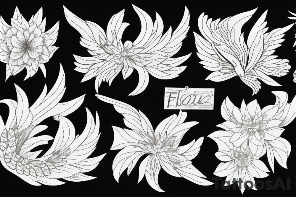 phoenix in flower tattoo idea