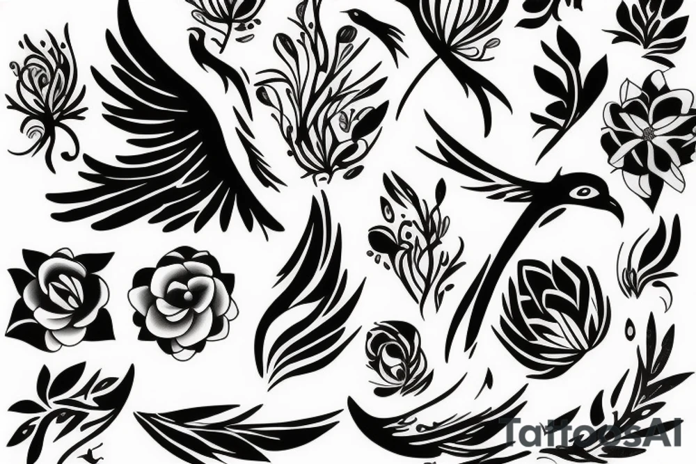 phoenix in flower tattoo idea