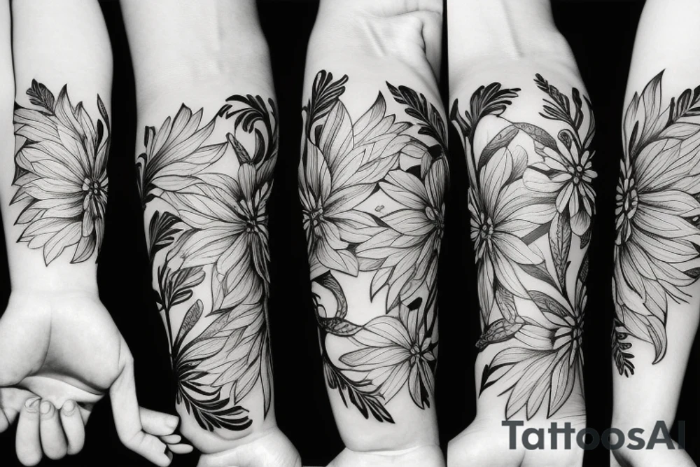 phoenix in flower tattoo idea