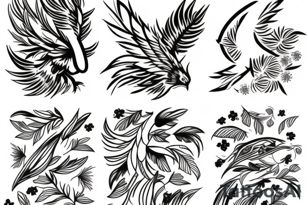phoenix in flower tattoo idea