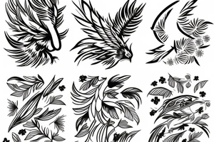 phoenix in flower tattoo idea