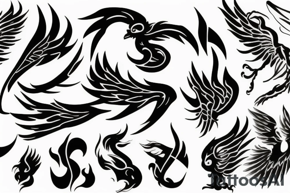 phoenix burning tattoo idea