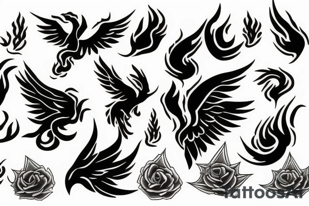 phoenix burning tattoo idea