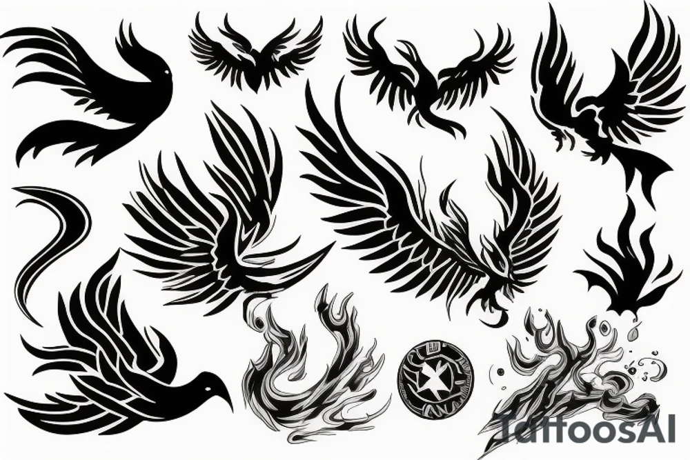 phoenix burning tattoo idea