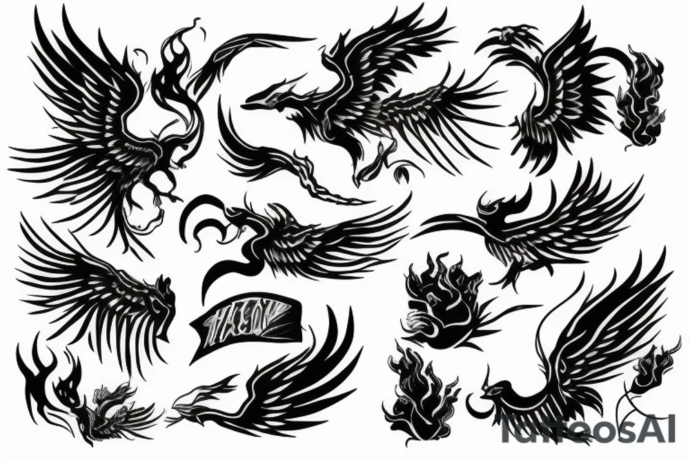 phoenix burning tattoo idea